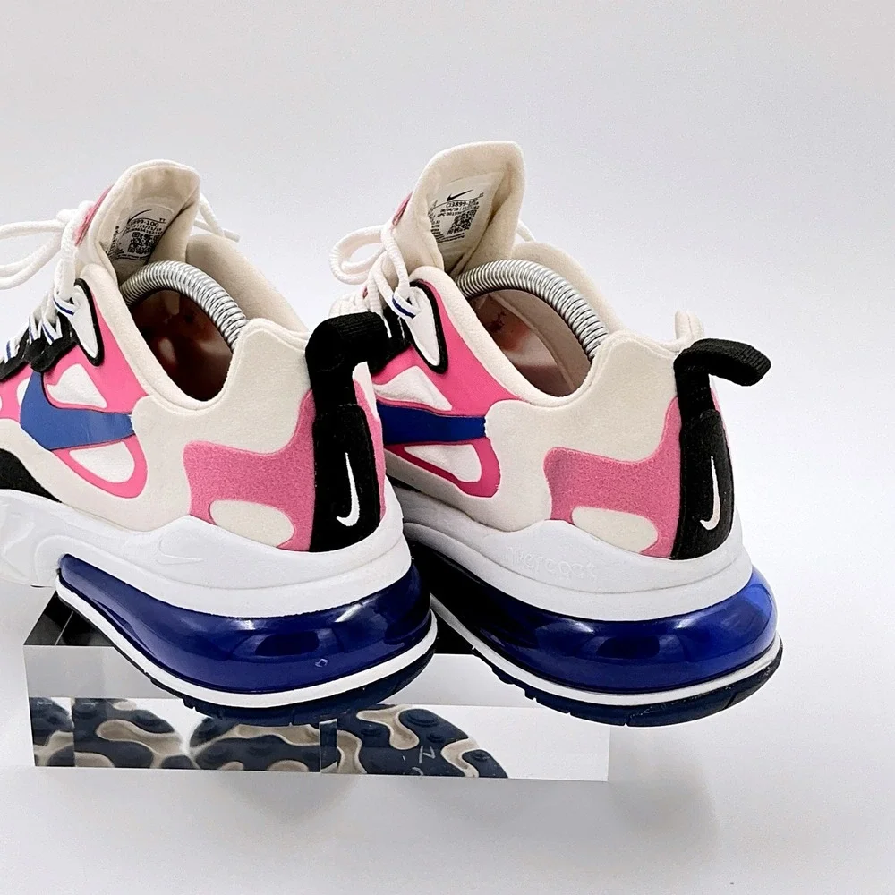 Nike Womens Size 9.5 Air Max 270 React Summit White Blue Pink CI3899-100 Sneaker